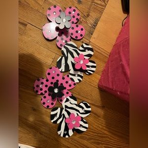 2 Pink Sheer Curtain Panels, 2 Zebra Print Curtajn Panels, Zebra Print Decor